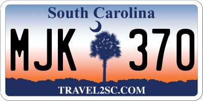 SC license plate MJK370