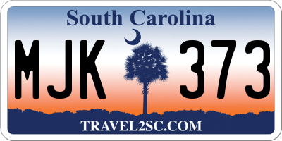 SC license plate MJK373
