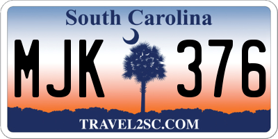 SC license plate MJK376