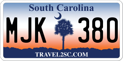 SC license plate MJK380