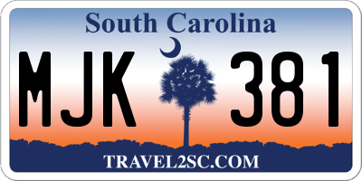SC license plate MJK381