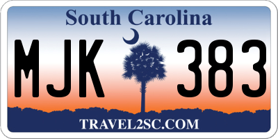 SC license plate MJK383