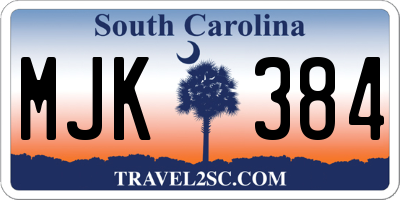 SC license plate MJK384