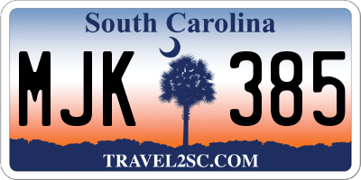 SC license plate MJK385