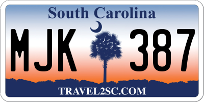 SC license plate MJK387