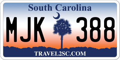 SC license plate MJK388