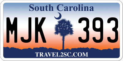 SC license plate MJK393