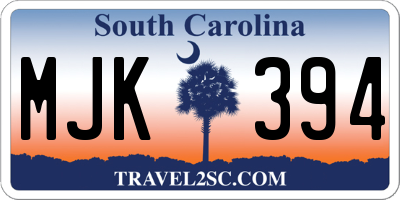 SC license plate MJK394