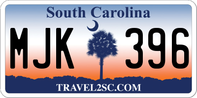 SC license plate MJK396