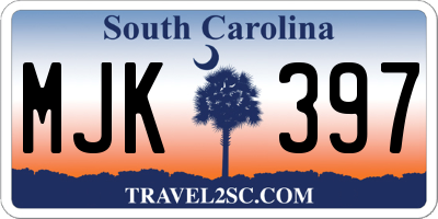 SC license plate MJK397