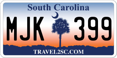 SC license plate MJK399