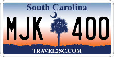 SC license plate MJK400
