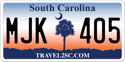 SC license plate MJK405