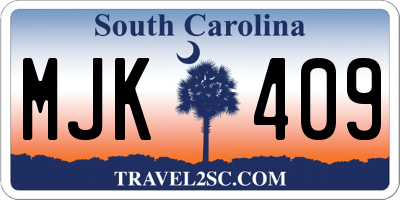 SC license plate MJK409