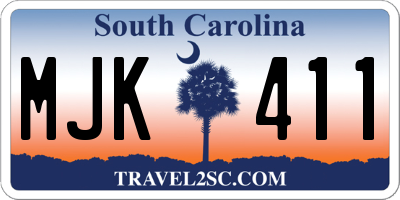 SC license plate MJK411
