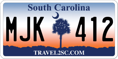 SC license plate MJK412