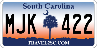 SC license plate MJK422