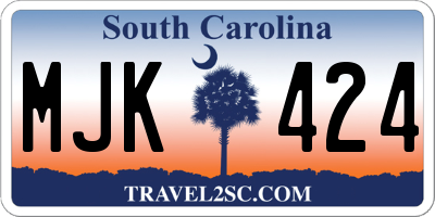 SC license plate MJK424