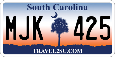 SC license plate MJK425