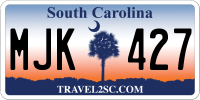 SC license plate MJK427