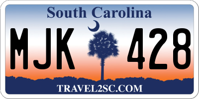 SC license plate MJK428