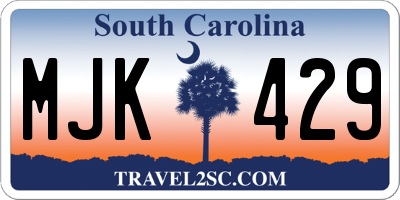 SC license plate MJK429