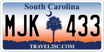SC license plate MJK433