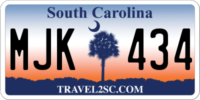 SC license plate MJK434