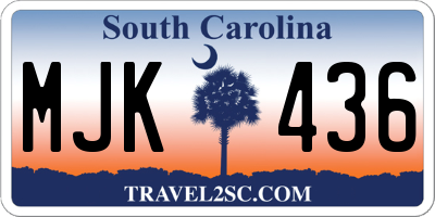 SC license plate MJK436