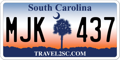 SC license plate MJK437