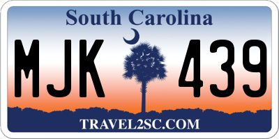 SC license plate MJK439