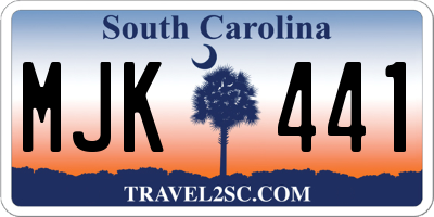 SC license plate MJK441