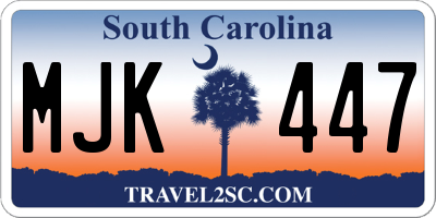 SC license plate MJK447