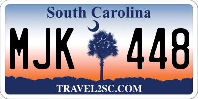 SC license plate MJK448