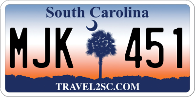 SC license plate MJK451