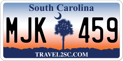 SC license plate MJK459