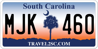 SC license plate MJK460