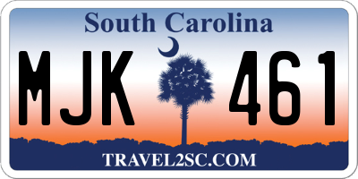 SC license plate MJK461