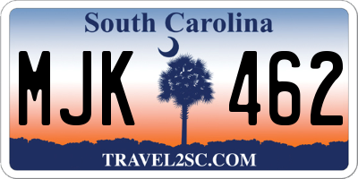 SC license plate MJK462