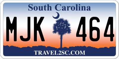 SC license plate MJK464