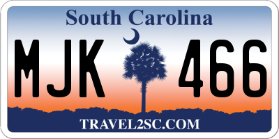 SC license plate MJK466