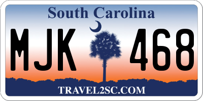 SC license plate MJK468