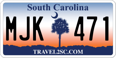 SC license plate MJK471