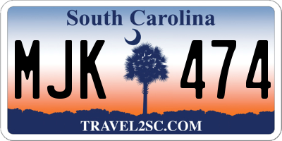 SC license plate MJK474