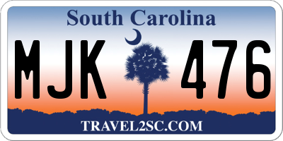 SC license plate MJK476