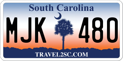 SC license plate MJK480