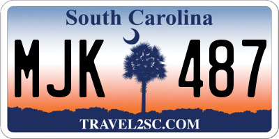 SC license plate MJK487