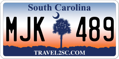 SC license plate MJK489