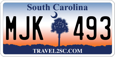 SC license plate MJK493