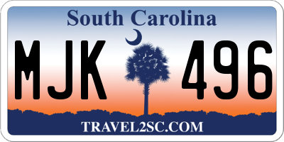 SC license plate MJK496